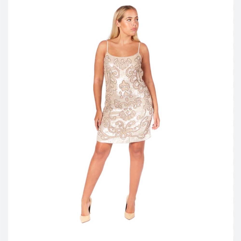 Needle & Thread Sequin and Beaded Sleeveless Mini Dress